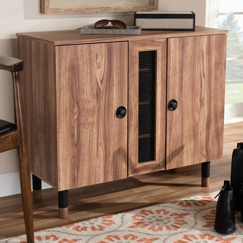 Corrigan Studio® Armoire de rangement pour chaussures 2 portes moderne